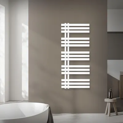 Zdjęcie produktu dla Grzejnik łazienkowy LuxeBath Design, 500x1200 mm, biały, z zestawem montażowym, bez elementu grzejnego