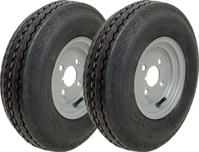 Immagine prodotto di 4.80/4.00-8 road legal, high speed wheels 338kgs, 400 8, 6ply, 4" PCD - set of 2