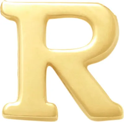 Produktbild von Neu Bling 9NBG-902R Gold Letter Earring R - 1/2 Paar - 14 Karat - 3.6x3.5mm - Ohrring - Geschenk für sie - Gold