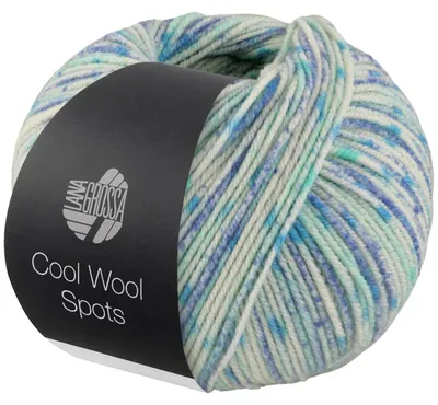 Produktbild von Lana Grossa - Cool Wool Spots 5005 creme blau wasserblau cyanblau