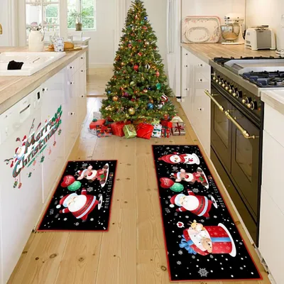 Produktbild von Weihnachtsteppich Rutschfest Waschbar 43x75+43x150cm