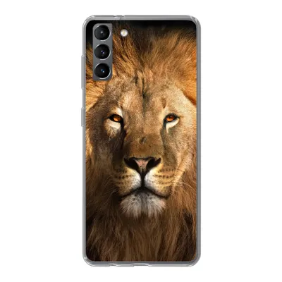 Produktbild von MuchoWow® Handyhülle Schutzhülle Hülle für Samsung Galaxy S21 Plus Löwe - Tiere - Schwarz - Hell - Braun - Porträt Silikon Softcase Handy Hülle - Handy-Tasche