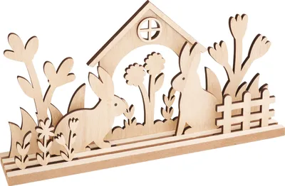 Produktbild von VBS Holz-Steckmotiv "Hasenhaus", 6-tlg.