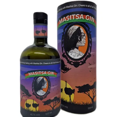 Produktbild von T. Sonthi Masitsa Premium Gin No 2 40,7% vol 0,5l in Geschenkverpackung