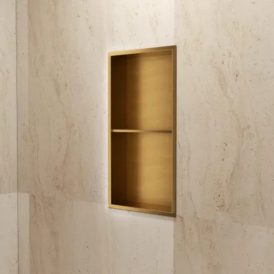 Produktbild von Wandnische Dusche ARTIC gebürstetes gold