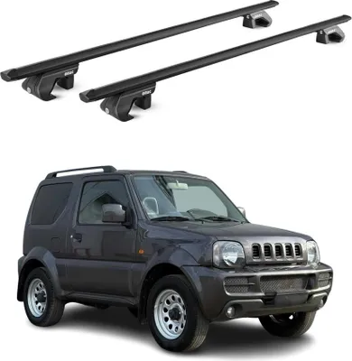 Produktbild von Dachträger Gepäckträger für Suzuki Jimny FJ 1998-2018 Alu Schwarz 2 tlg ABE
