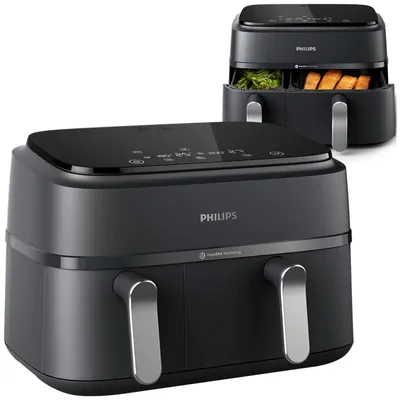Immagine prodotto di Philips Airfryer 9L a doppio cestello, RapidAir, digitale, nero (NA351/00)