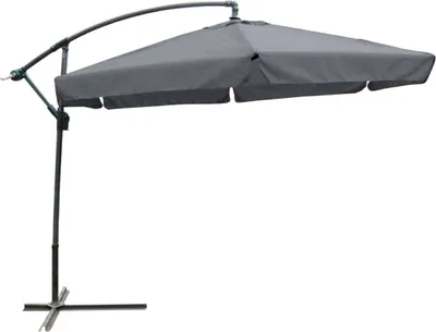 Produktbild von Garden Pleasure Großer Metall Ampelschirm Gartenschirm Grau 300 Sonnenschirm Kurbel Schirm