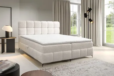 Produktbild von Boxspringbett Bett Schlafzimmerbett SOPHIE 100x200cm Stoff Rolf Creme