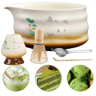 Produktbild von 5 Stück Teebesen Set Haushalt Teezubereitung Werkzeug Matcha Pinsel Matcha Besen