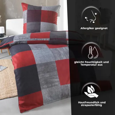 Produktbild von Warme Winter Mikrofaser Termo Fleece Bettwäsche 135x200 155x220 200x200 für die Kaltejahreszeit Modern , Größe:135 x 200 cm, Design - Motiv:Design 2