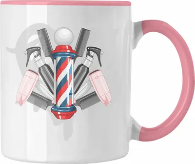 Produktbild von Trendation - Friseurin Tasse Geschenk Schere Grafik Frisörin Geschenkidee Geburtstag Weihnachten Lustig Hair Stylistin (Rosa)