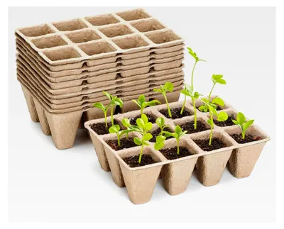 Produktbild von 10 Packungen Keimlings-Startschalen mit 120 Zellen, torffreie biologisch abbaubare Keimtrays für Pflanzstarter-Töpfe