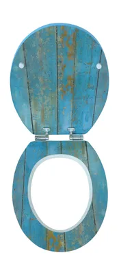 Produktbild von 'aquaSu® WC-Sitz mit Absenkautomatik, Nachbildung Treibholz, High-Gloss Toilettensitz mit Holzkern, Fast-Fix Schnellbefestigung, Standard O Form universal, Toilettendeckel glänzend, 40193 7