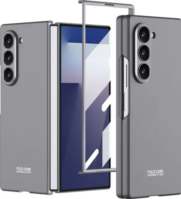 Produktbild von Handyhülle für Samsung Galaxy Z Fold 7 Schlank Hart PC Matt Schutzhülle mit Displayschutz Grau