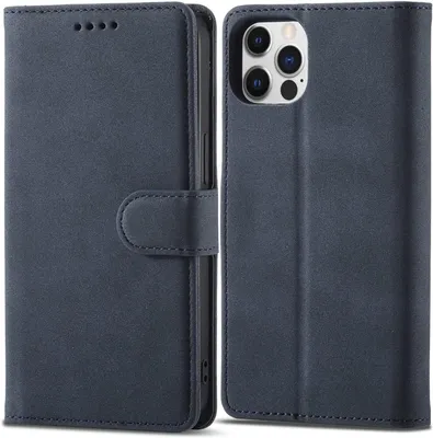 Produktbild von Apple Iphone 13 Pro Max Marineblaues Kunstleder-Klappetui Für Karten
