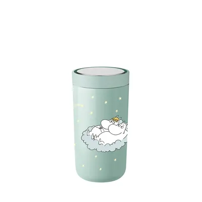 Produktbild von Stelton Thermobecher To Go Click - Moomin Shooting Star, Edelstahl, Kunststoff, Hellblau, 200 ml, 1370-13