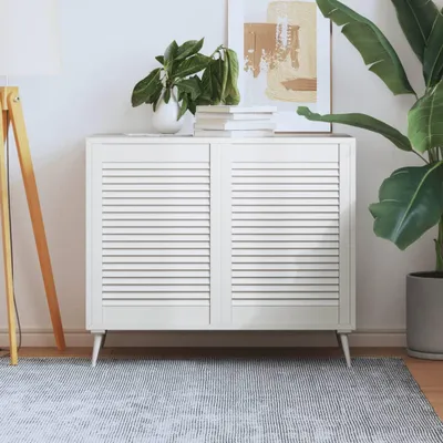 Produktbild von VIDAXL -Schranktüren mit Lamellen 2 PCs 69 x 49,4 cm Festkiefern Weiß weiß