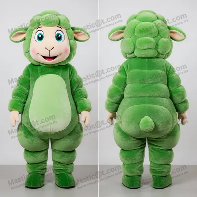 Produktbild von Smaragdgrüner MASTICOT Schaf-Maskottchen mit breiten Schultern