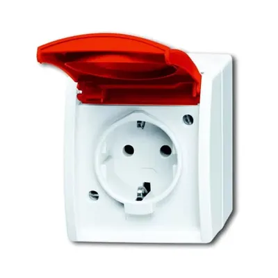 Obrázok produktu pre Busch-Jaeger 4011395094709, Typ F, 2P+E, Červená, Biela, IP44, 250 V, 16 A