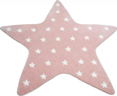 Produktbild von Kinder Spielteppich Stern I rosa I kleine weiße Sternenmuster Größe - 120 cm Rund
