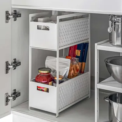 Produktbild von Yamazaki Tower Schrank-Aufbewahrungskorb Metall weiß