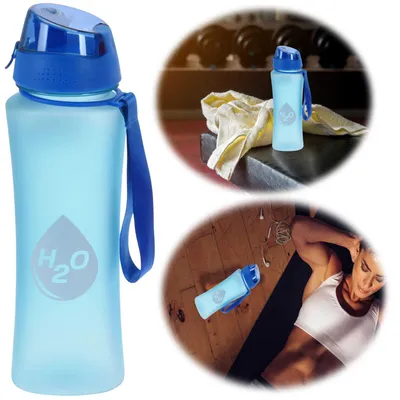 Produktbild von Sportflasche Trinkflasche 650ml Blau Wasserflasche auslaufsicherer Klappdeckel