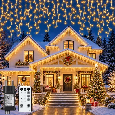 Obrázek produktu pro Lichtsnoer IJsregen – 20 metrů, 800 LED diod – Teplá bílá LED osvětlení