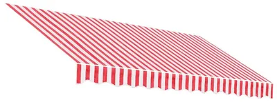 Image de Tissu de store rouge et blanc rayé 3x2,5 m