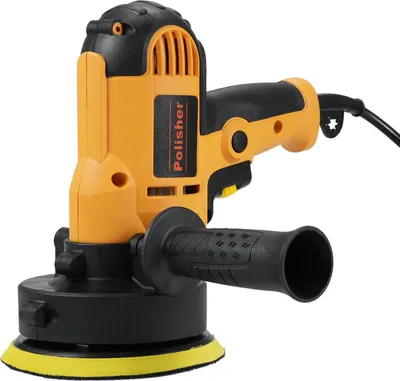 Produktbild von Auto Poliermaschinen-Set - Elektrischer Polierer - 12,7 cm - 700 W - 600–3700 U/min stufenlos - Zusatzgriff, Schwamm & Wolle - Orange