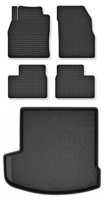 Produktbild von Gummimatten + Kofferraumwanne für Opel Insignia B 2017- (Kombi) – Schwarz, Semi-Universal, angepasst – Wielganizator Semi-Universal