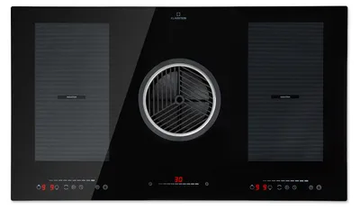 Produktbild von Klarstein 2-in-1 Kochfeld mit Dunstabzug Integriert, Induktionskochfeld mit Dunstabzug für Kochinsel, 4er Kochfeld mit Integriertem Dunstabzug, 654m³/h Luftstrom, Touch-Display, A