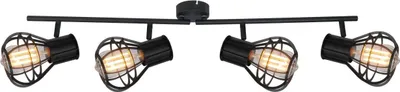 Produktbild von Globo Lighting Strahler Metall schwarz matt, Metall schwarz matt, beweglich, LxBxH: 700x130x225mm, exkl. 4x E27 40W 230V
