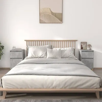 Image de vidaXL Tables de nuit 2 pcs. Gris béton 40x35x70 cm