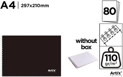 Obrázek produktu pro Skicák A4/80 listů, 110 g – Artix
