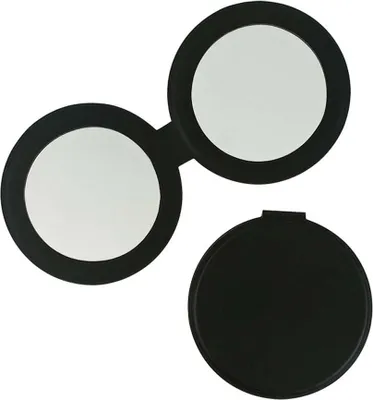 Zdjęcie produktu dla INF Dwustronne lusterko kosmetycznepoliuretan ze stali nierdzewnej, kieszonkowe, 2 szt. Czarny