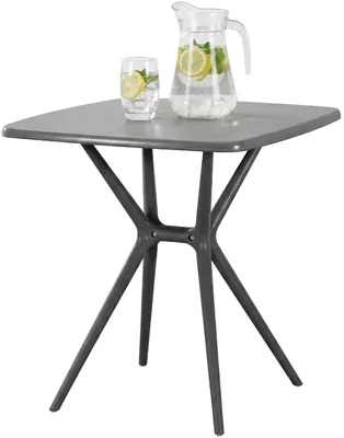 Produktbild von CLP Gartentisch Becky eckig 72 x 72 cm wetterfest winterfest UV-beständig | Farbe dunkelgrau
