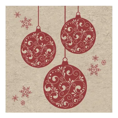 Obrázek produktu pro Ubrousek Naturals 33x33cm - Baubles 2-vrstvý 25ks