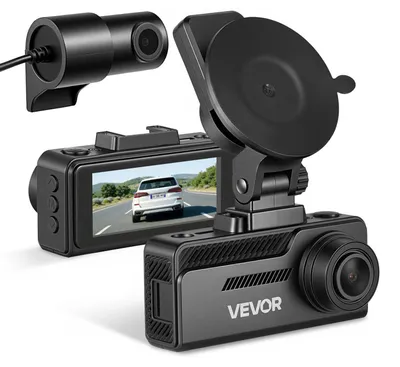 Obrázok produktu pre Predná a zadná palubná kamera, 4K + 1080p, vrátane 32 GB karty, dvojkanálová palubná kamera do auta s integrovaným GPS, G-senzorom, uhlom záberu 129° vpredu a 125° vzadu, veľkým displejom s uhlopriečkou 80,8 mm, cyklickým nahrávaním a parkovacím režimom