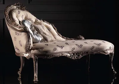 Obrázok produktu pre Luxusná chaise longue, pohodlná sedačka do obývačky, relaxačná sedačka, ležadlo, skutočné drevo