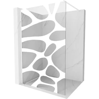 Obrázek produktu pro Mexen Kioto sprchová zástěna 120 x 200 cm, Průhledné/Bílý vzor 8 mm, Bílá - 800-120-101-20-97