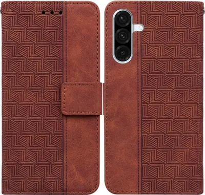 Produktbild von Samsung Galaxy A36 / A56 Hülle - Coverup Geometric Klapphülle - Braun