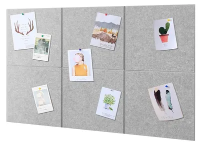 Productafbeelding van Prikbord Groot - Kurkbulletin 90 x 60 cm - Vilten Prikbord 30 x 30 cm - Fotowand Memoborden - Visiebord 0,9 cm dik - Inclusief 60 Punaises/30 Plaktabs - Memobord