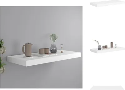 Image de vidaXL Étagère suspendue Blanc 60x23,5x3,8 cm MDF - Étagères murales