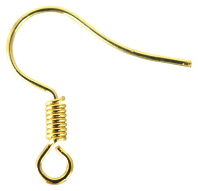 100 Ohrhaken mit Öse und Feder, gold