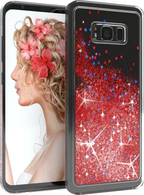 Produktbild von EAZY CASE - Glitzer Hülle kompatibel mit Samsung Galaxy S8 Plus Glitzer Schutzhülle, Soft Case, Backcover Transparent mit Motiv