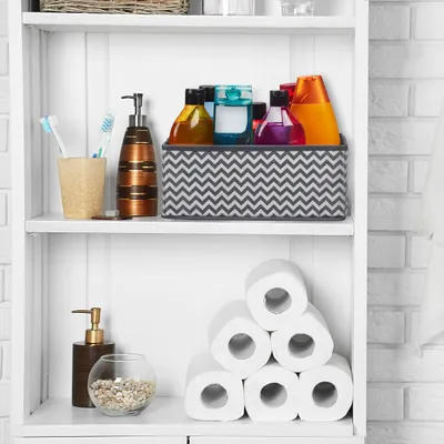 Produktbild von Relaxdays Schubladen Organizer, 6-teiliger Wäscheorganizer für Kleiderschrank, Schublade uvm., 3 Größen, grau/weiß