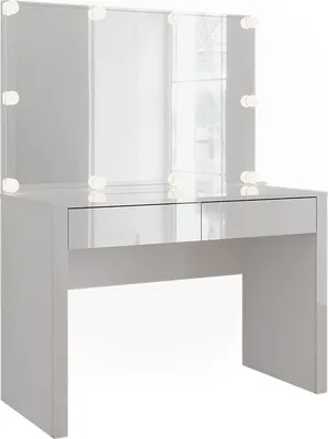 Produktbild von Schminktisch Vicco Annabelle Weiß Hochglanz/Weiß 110 cm mit Spiegel und Lampen, Model 55017