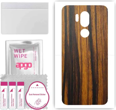 Produktbild von apgo Rückseite Schutzfolie, Skin, kompatibel mit LG G7 ThinQ, Hinten Displayschutzfolie aus Vinylfolie, kratzfest, einfache Montage - Tigerwood