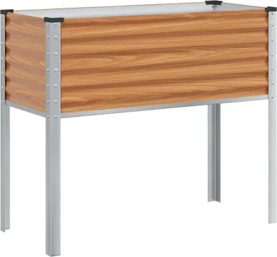Zdjęcie produktu dla Doniczka ogrodowa vidaXL, jasnobrązowa, 100 x 45 x 90 cm, stal ocynkowana